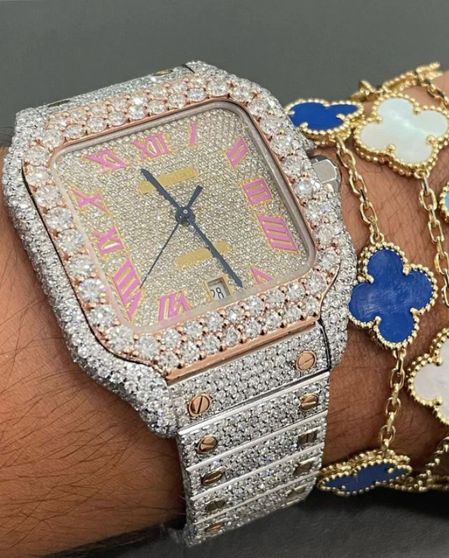 26.90CTW  Cartier Moissanite Diamond Watch For Men